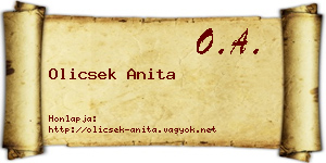 Olicsek Anita névjegykártya